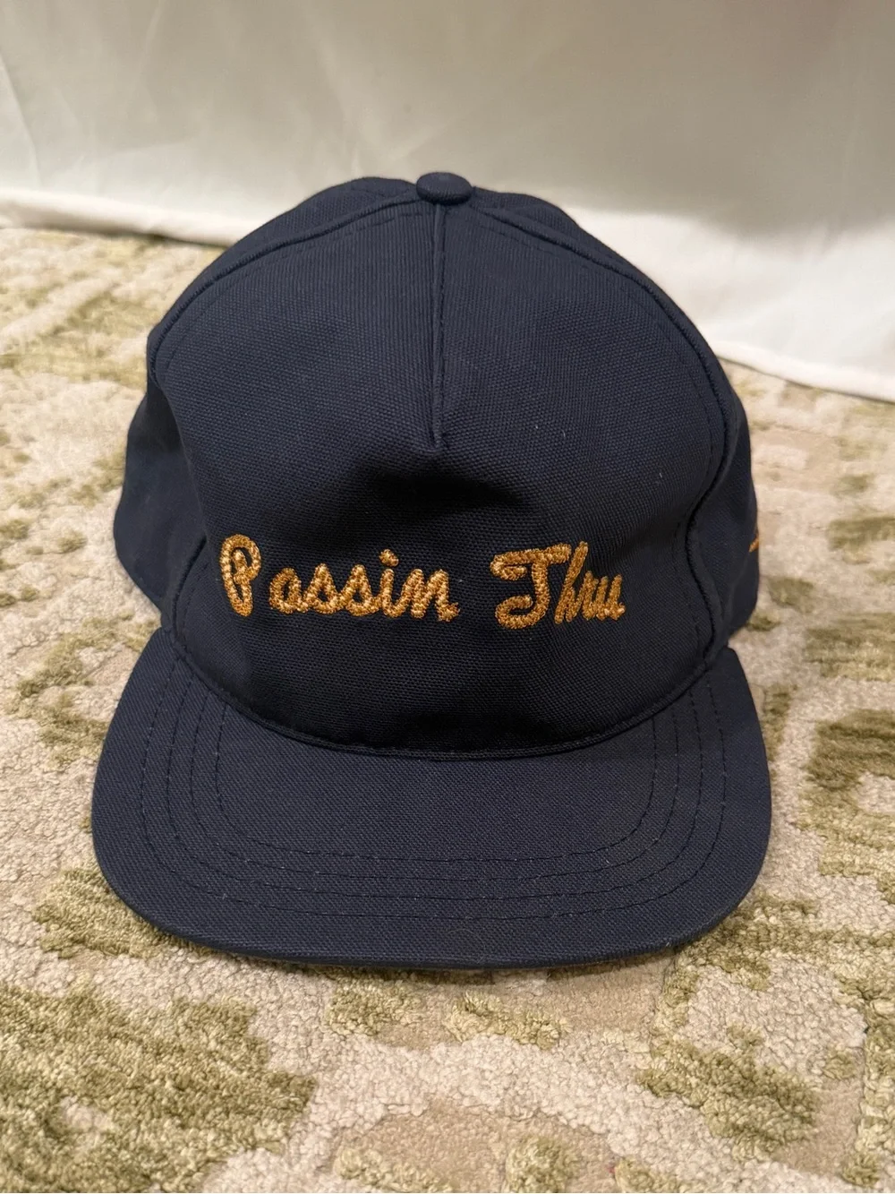 Embroidered Navy & Gold Baseball Cap